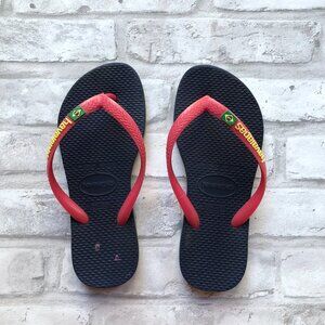 HAVAIANAS | Brazil Navy Pink Girl's Flip Flops Size 13C 1Y